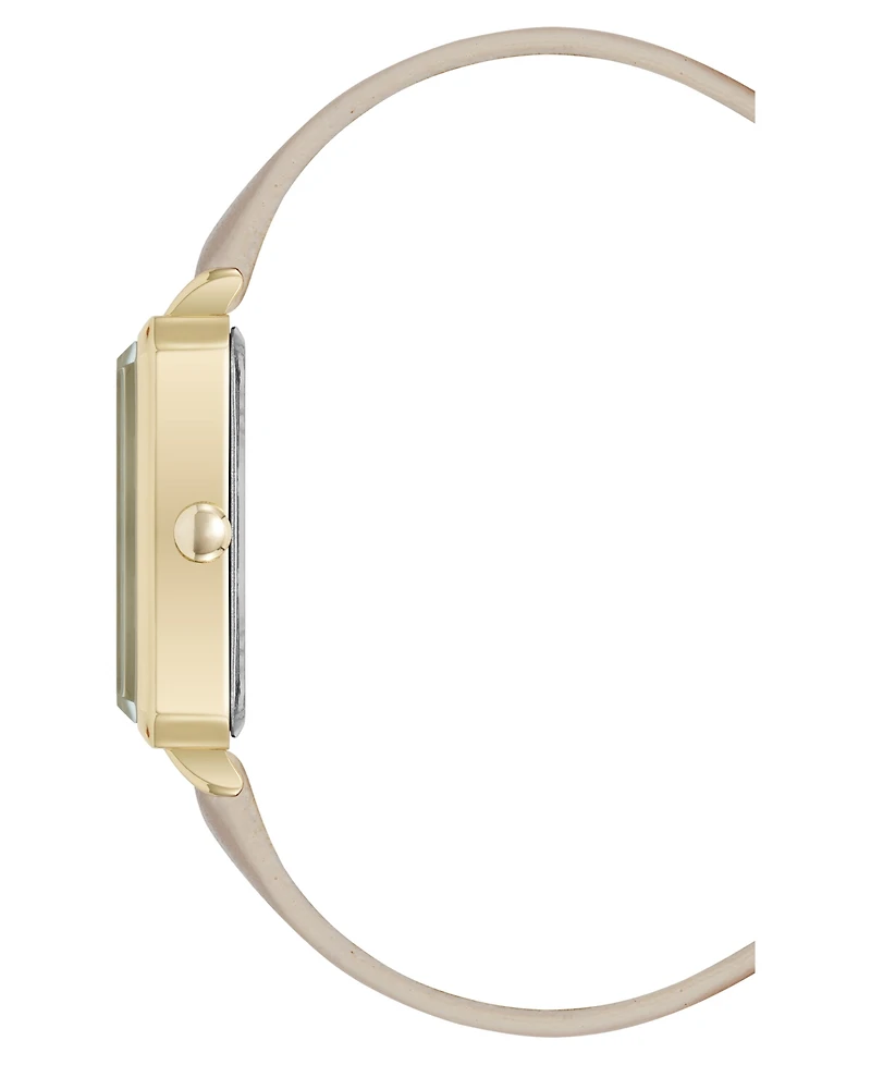 Nine West Women's Quartz Petite Cream Leather and Gold-Tone Watch, 25mm