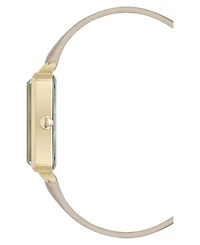 Nine West Women's Quartz Petite Cream Leather and Gold-Tone Watch, 25mm