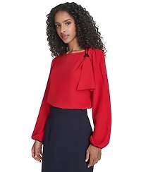 Tommy Hilfiger Women's Long Sleeve Side Tie Top