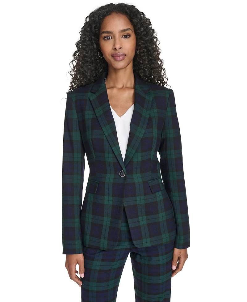 Tommy Hilfiger Women's Watch Plaid Slim Fit Blazer