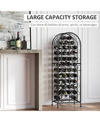 Homcom Wine Rack Liquor Cabinet Shelf Bottle Storage Iron Tower Home Decoration