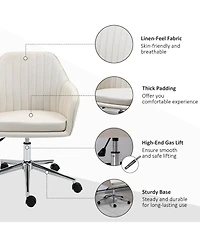 Vinsetto Office Computer Chair w/Tub Shape Design, & Lined Pattern Back,