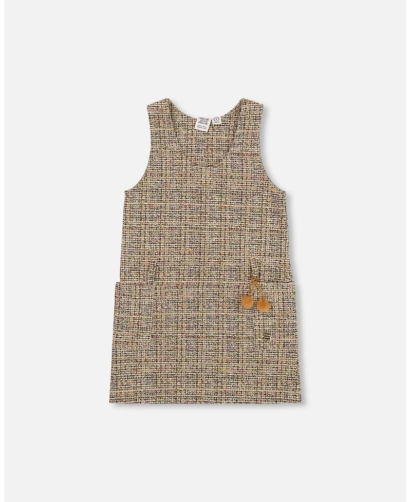 Deux par Girl Tweed Jumper Beige and Black