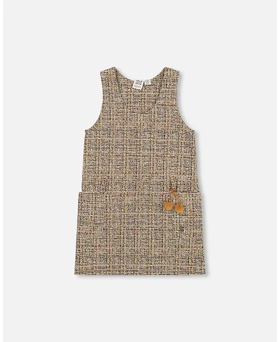 Deux par Girl Tweed Jumper Beige and Black