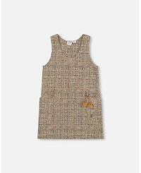 Deux par Girl Tweed Jumper Beige and Black