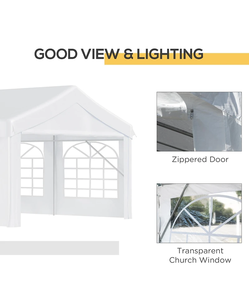Outsunny 13' x 26' Heavy-duty Large Wedding Tent with Sidewalls,