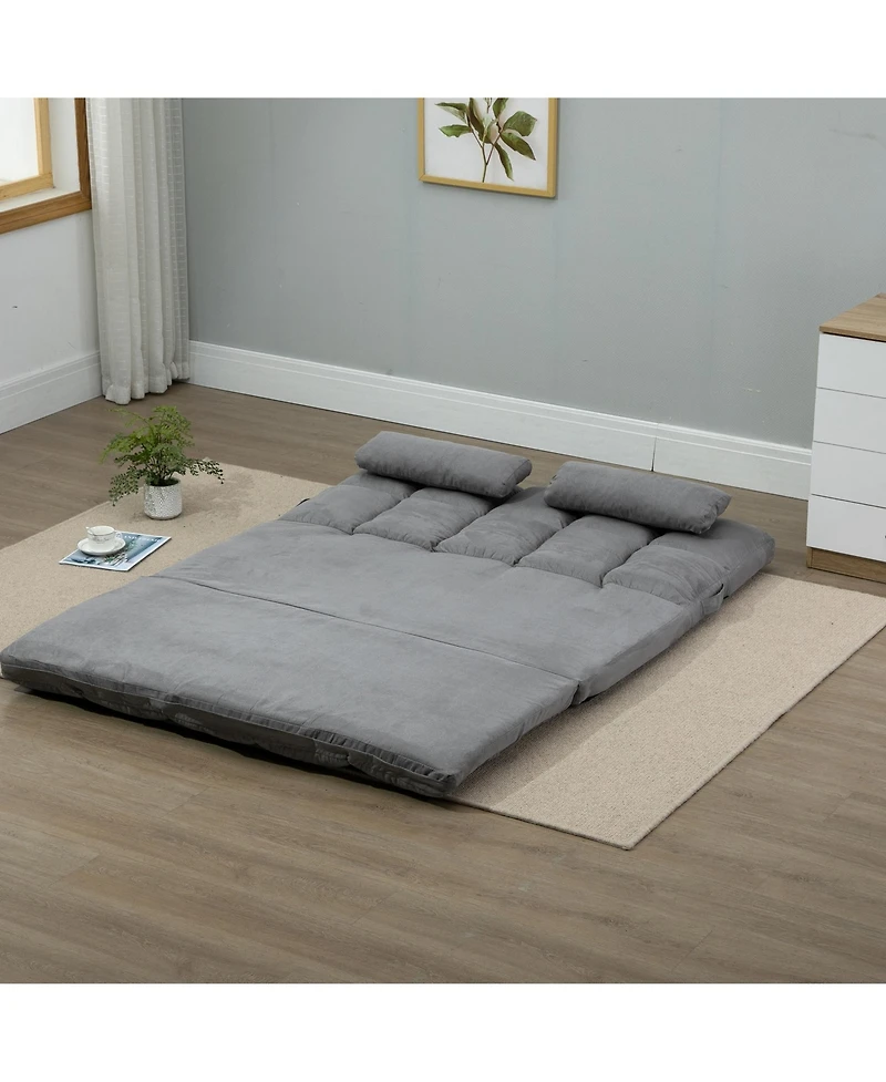 Homcom Convertible Floor Sofa with Adjustable Backrest and Headrest