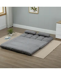 Homcom Convertible Floor Sofa with Adjustable Backrest and Headrest