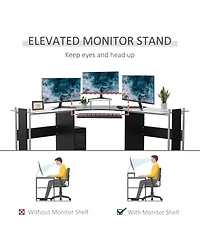 Homcom 69" L-Shaped Computer Desk Modern Pc Sd Corner Workstation Office