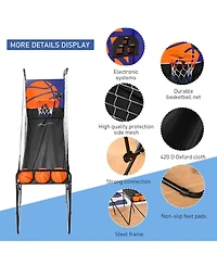 Soozier Electronic Basketball Hoop Game with Score Board, Fold-Up, Hoop Sensor