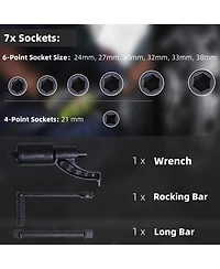 Heavy Duty Torque Multiplier Wrench Set 7pcs Socket Lug Nut Remover Labor Saving