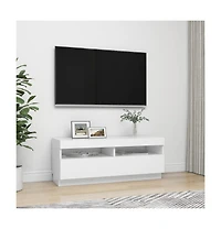 Tv Stand with Led Lights White 39.4"x13.8"x15.7"