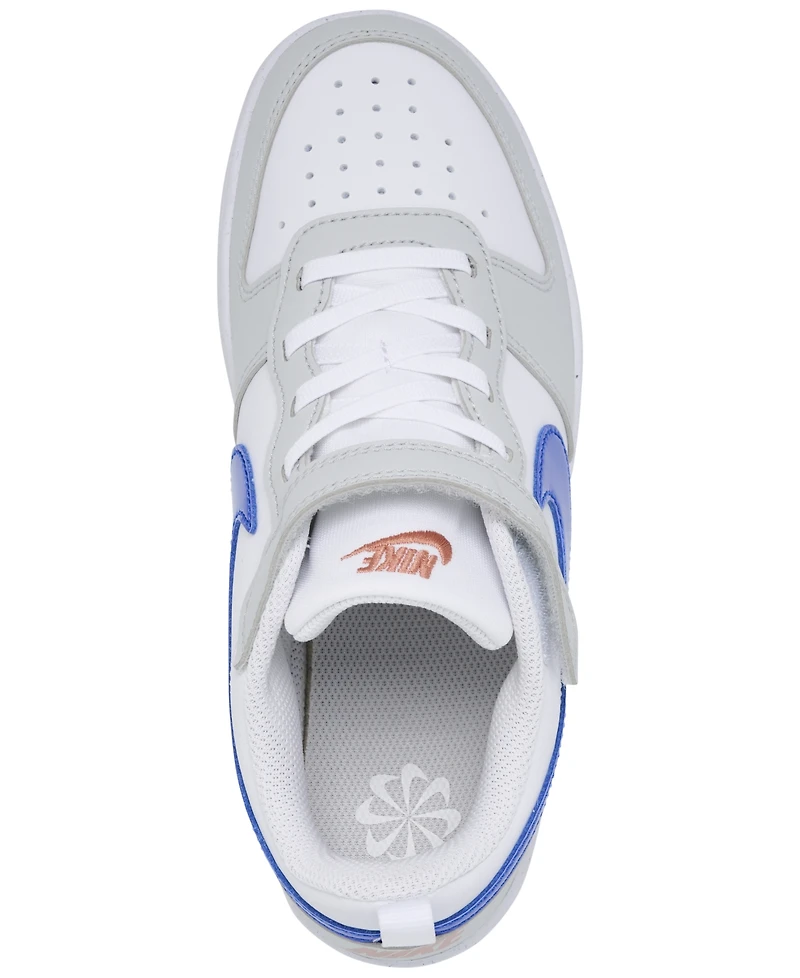 Nike Little Kids Court Borough Low Recraft Fastening Strap Casual Sneakers from Finish Line