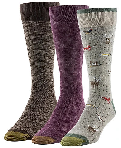 Gold Toe Men's 3-Pack Outdoorsman Reinforced Toe Crew Socks