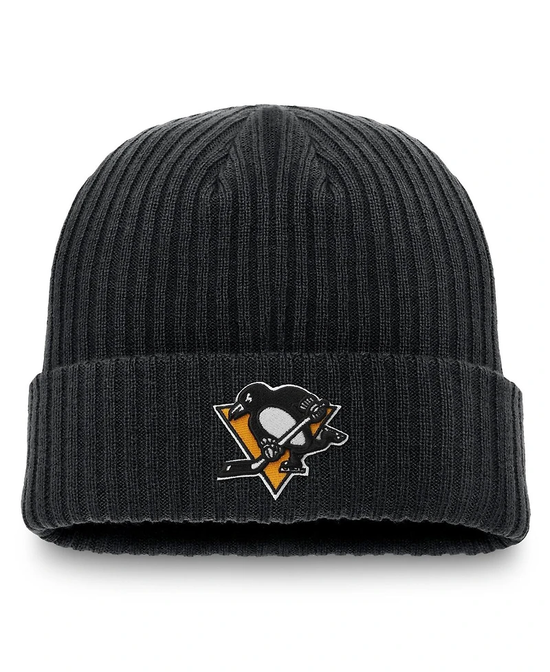 Fanatics Men's Black Pittsburgh Penguins Component Cuffed Knit Hat