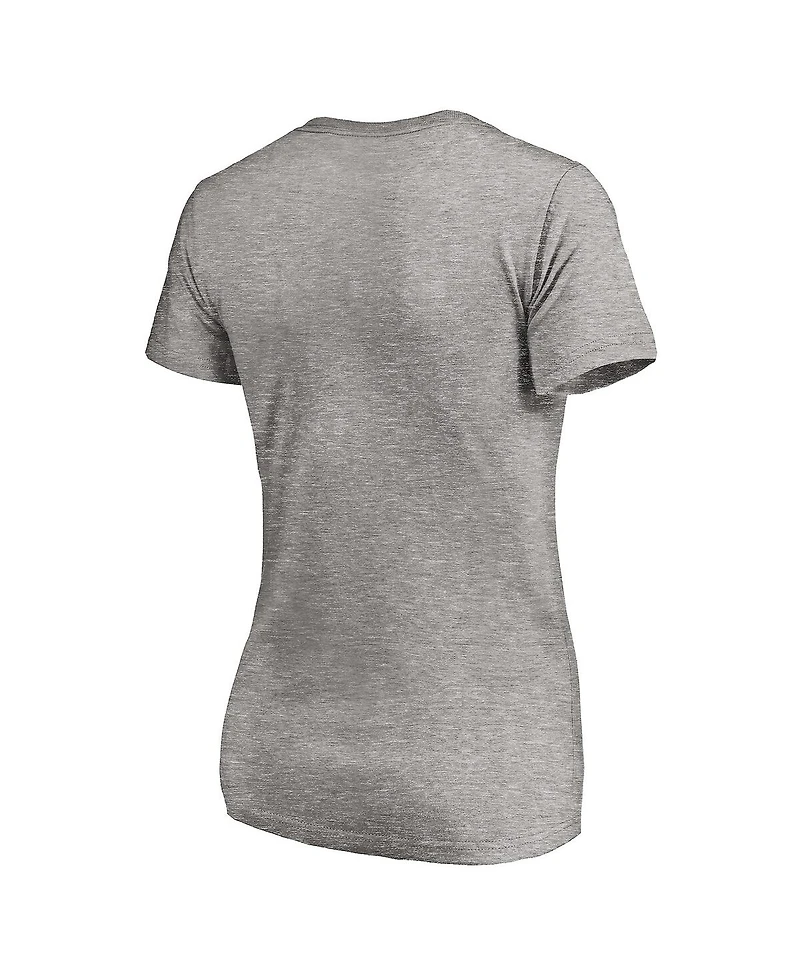 Fanatics Women's Gray Oklahoma Sooners Primary Logo V-Neck T-Shirt