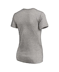 Fanatics Women's Gray Oklahoma Sooners Primary Logo V-Neck T-Shirt