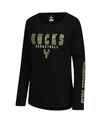 Fanatics Women's Black Milwaukee Bucks Top Baller Long Sleeve T-Shirt