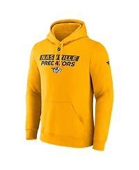 Fanatics Men's Gold Nashville Predators Authentic Pro Fleece Pullover Hoodie