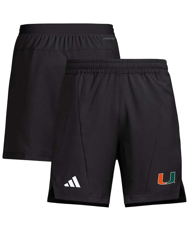 Adidas Men's Black Miami Hurricanes Program Woven Training Shorts