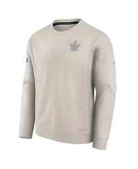 Fanatics Men's Cream Toronto Maple Leaf's Authentic Pro Road Fleece Pullover Sweatshirt