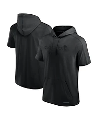Fanatics Men's Black Chicago Blackhawks Authentic Pro Road Lightweight Short Sleeve Pullover Hoodie