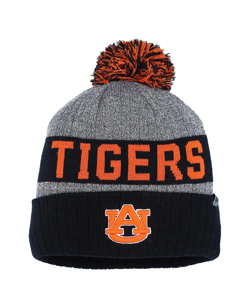 Top of the World Men's Navy Auburn Tigers Below Zero Cuffed with Pom Knit Hat