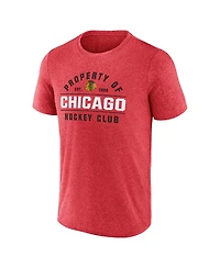 Fanatics Men's Heather Red Chicago Blackhawks Property of T-Shirt