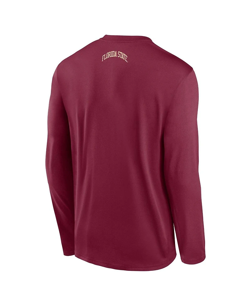 Nike Men's Garnet Florida State Seminoles On-Court Basketball Shootaround Performance Long Sleeve T-Shirt