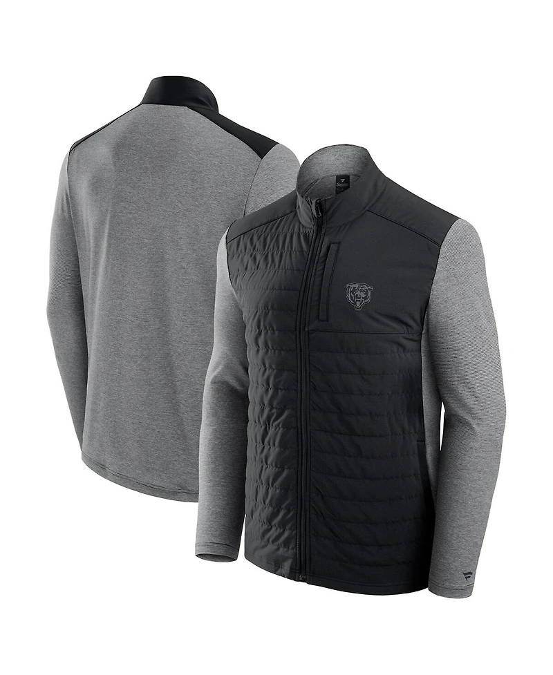 Fanatics Men's and Women's Black/Heather Gray Chicago Bears Front Office Tonal Full-Zip Jacket