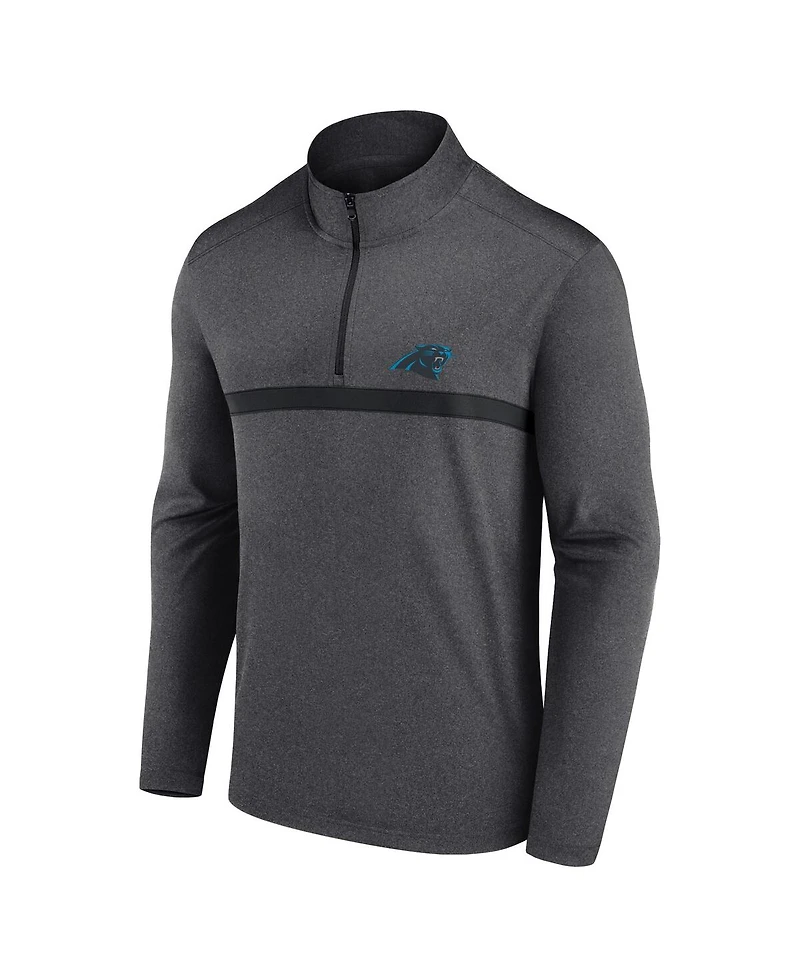 Fanatics Men's Charcoal Carolina Panthers Head-to-Head Quarter-Zip Pullover Sweatshirt