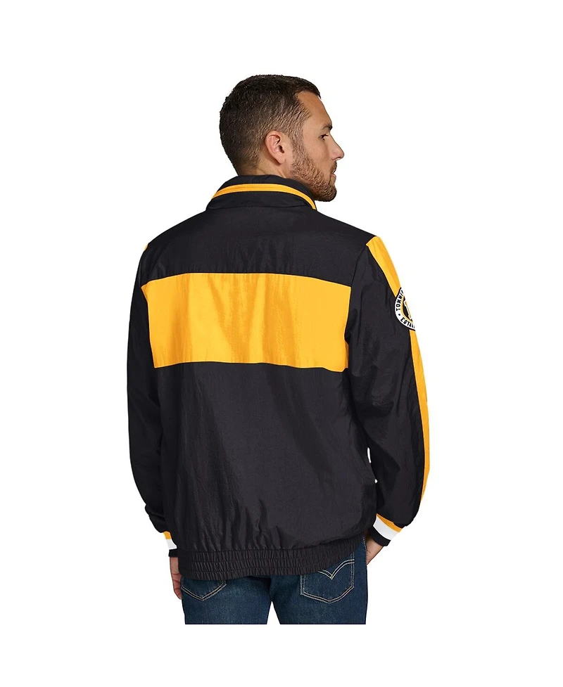 Tommy Hilfiger Men's Black Pittsburgh Steelers Gael Lightweight Half-Zip Hoodie