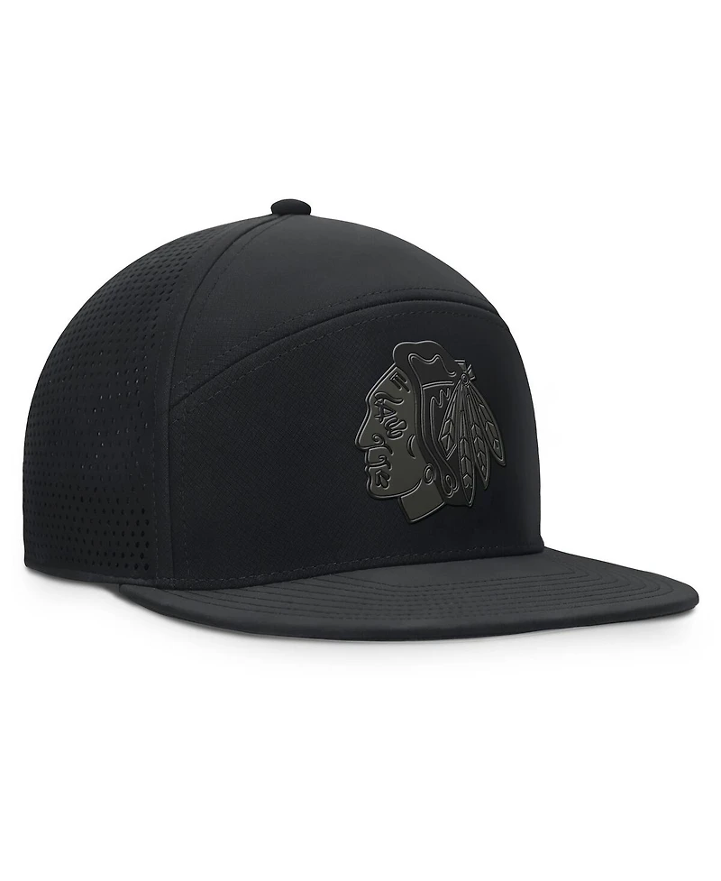 Fanatics Men's Black Chicago Blackhawks Front Office Adjustable Hat