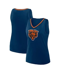 Logo Athletic Women's Navy Chicago Bears Stellar Win V-Neck Tank Top
