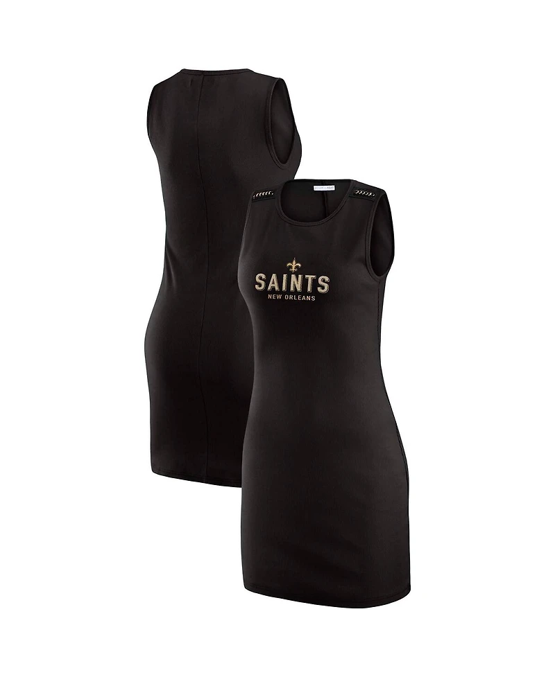 Wear by Erin Andrews Women's Black New Orleans Saints Ribbed Tank Dress