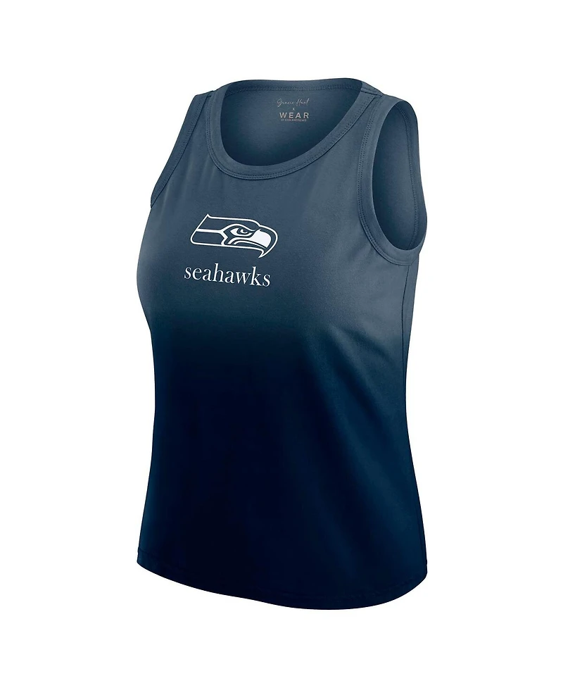 Wear by Erin Andrews Women's Navy Seattle Seahawks Ombre Tank Top