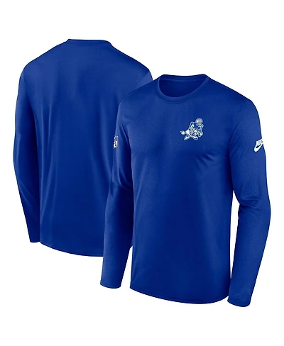 Nike Men's Royal Dallas Cowboys Legend Small Logo Performance Long Sleeve T-Shirt