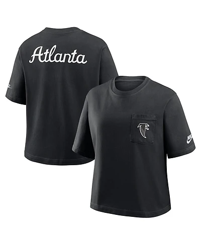 Nike Women's Black Atlanta Falcons Rewind Pocket Boxy T-Shirt