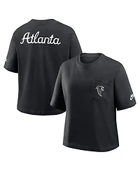 Nike Women's Black Atlanta Falcons Rewind Pocket Boxy T-Shirt