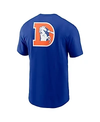 Nike Men's Royal Denver Broncos Rewind Front and Back Hit Essential T-Shirt