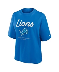 Nike Women's Blue Detroit Lions Essential Script Boxy T-Shirt