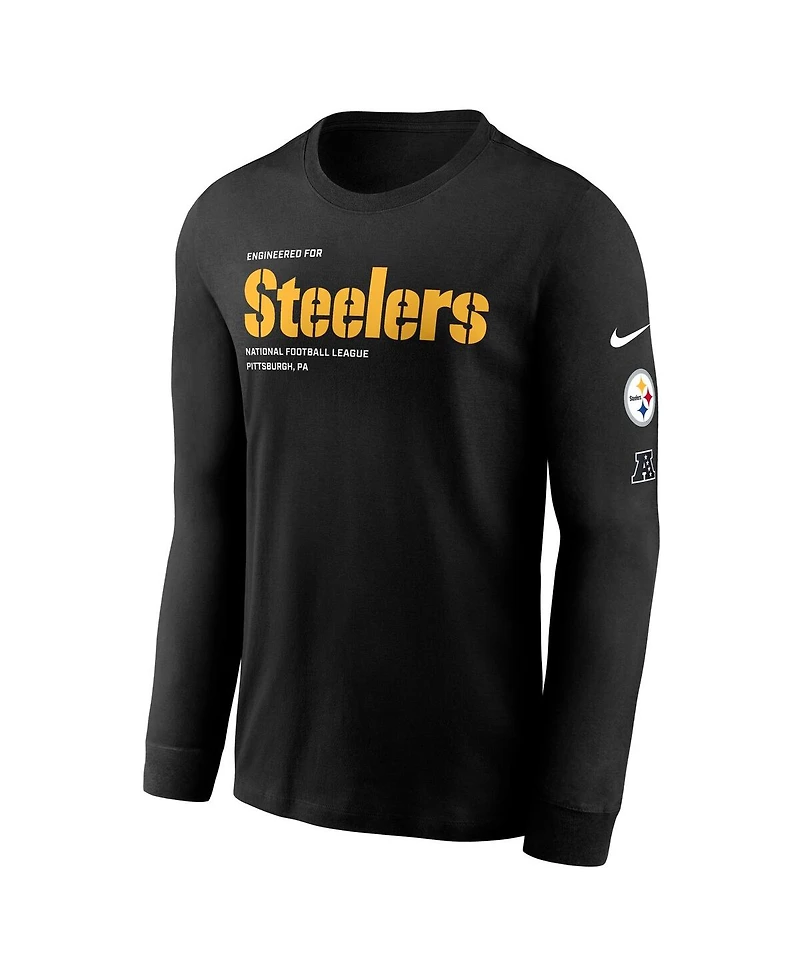 Nike Men's Black Pittsburgh Steelers Play to Win Essential Long Sleeve T-Shirt