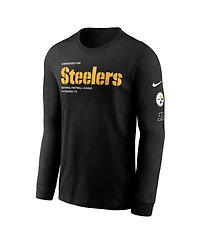 Nike Men's Black Pittsburgh Steelers Play to Win Essential Long Sleeve T-Shirt