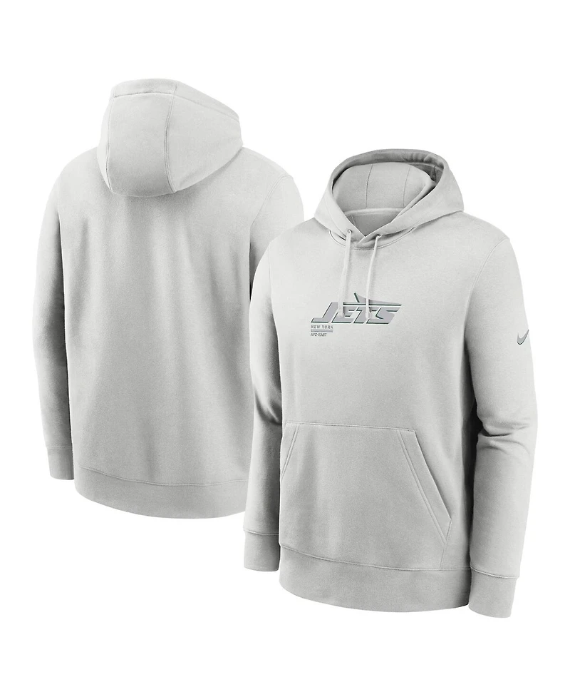 Nike Men's Gray New York Jets Edge Pack French Terry Club Pullover Hoodie
