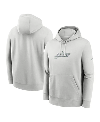 Nike Men's Gray New York Jets Edge Pack French Terry Club Pullover Hoodie