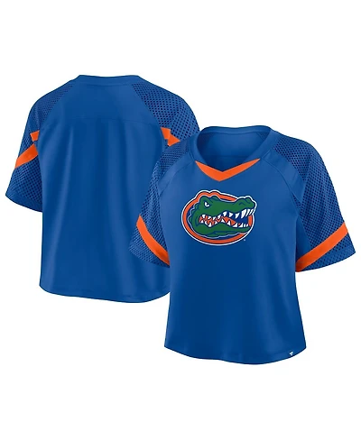 Fanatics Women's Royal Florida Gators Oversized Raglan V-Neck Fashion Jersey
