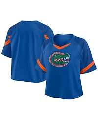 Fanatics Women's Royal Florida Gators Oversized Raglan V-Neck Fashion Jersey