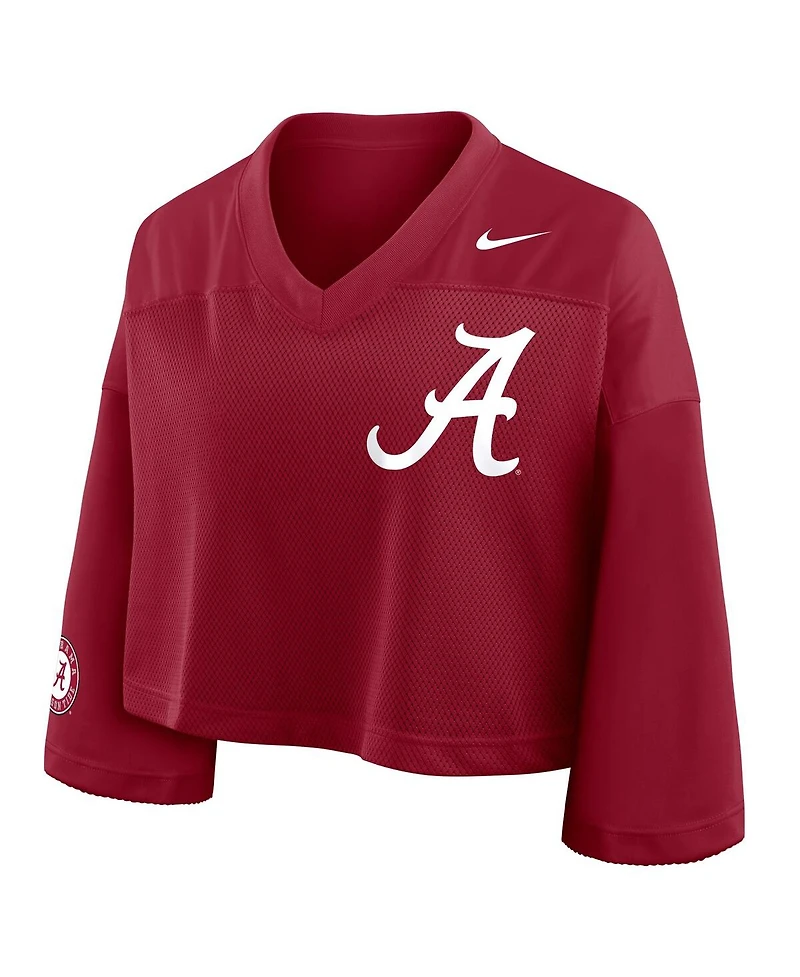 Nike Women's Crimson Alabama Tide Cropped Mesh Fashion Jersey