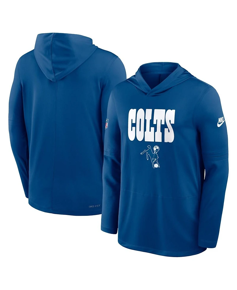 Nike Men's Royal Indianapolis Colts Alt Pack Pass Accuracy Performance Long Sleeve Hoodie T-Shirt