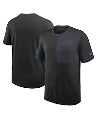 Nike Men's Black Carolina Panthers Sideline Uv Performance Coach Shirt